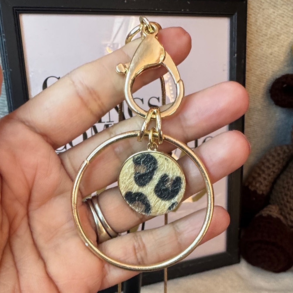 Gold and Leopard Print necklace